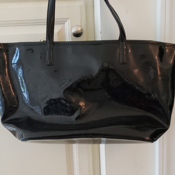 Authentic Kate Spade black logo Tote zip top bag - Picture 4 of 5